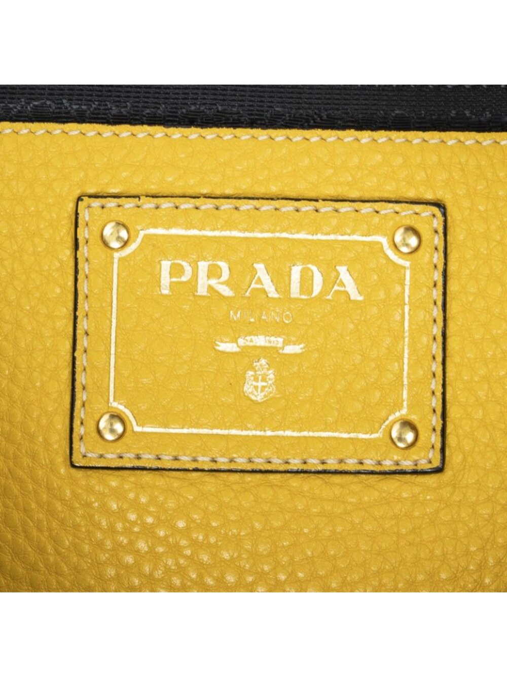 ★SOLD★ Prada Convertible Zip Tote Yellow Color Vitello Dyno - Picture 10 of 10
